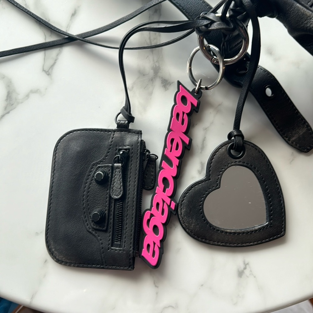 Balenciaga Le Carole shoulder bag in distressed  black calf black small